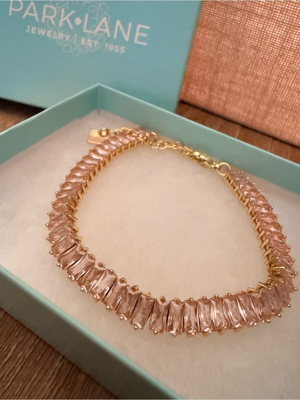 Park Lane Gold-Tone Bracelet with Blush Pink Stones
